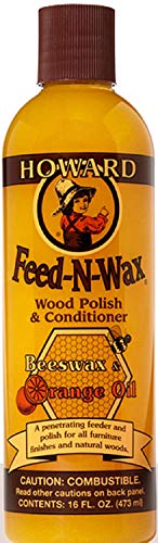 Howard Products FW0016 Wood Polish & Conditioner, 16 oz, orange, 16 Fl Oz (3)