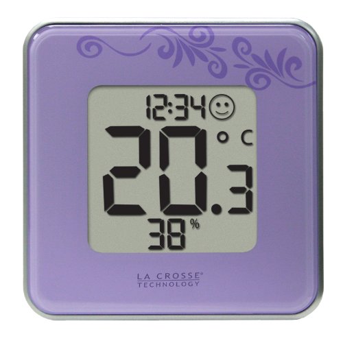 La Crosse Technology 302604P Purple Indoor Digital Thermometer & Hygrometer Station with