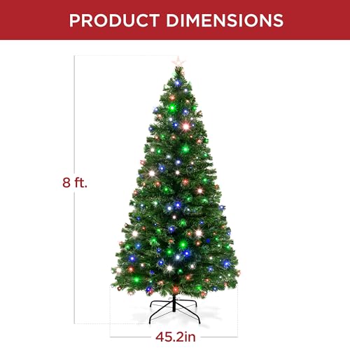 Best Choice Products SKY7038 8Ft Pre-Lit Fiber Optic Artificial Pine Christmas Tree thumb #6