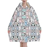 Photo Gallery vuoongt coperta con cappuccio e cappuccio, motivo lama, cactus, oversize, con maniche, accogliente ed enorme regalo invernale, nero, normale, nero , taglia unica Photo Gallery vuoongt coperta con cappuccio e cappuccio, motivo lama, cactus, oversize, con maniche, accogliente ed enorme regalo invernale, nero, normale, nero , taglia unica