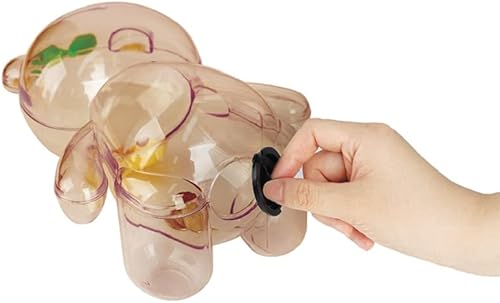 Miniatura 2 de Cute BearBank, banco de monedas para niños y niñas, banco de dinero de plástico inastillable, tarro de ahorro de juguete para niños (marrón)