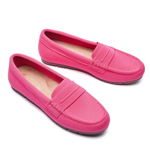 Image of Cvistpieo Loafers for Women Comfortable Dressy Casual Work Flats Lightweight & Breathable Slip On Walking Shoes Knit