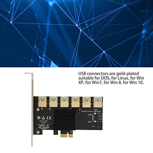 Sanpyl Placa Riser PCIE 1 a 6, Placa Riser de extensão de vídeo PCIE 1X USB3.0, PCIE 1 para cartão m