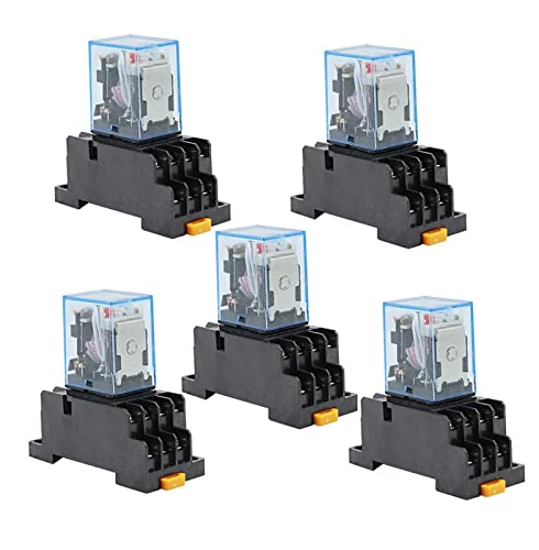 Relais MY4NJ AC 110V lot de 10 pièces avec base rail DIN 14 broches