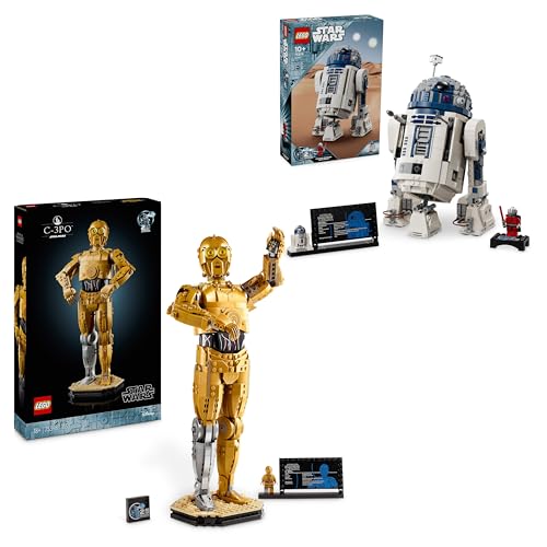 LEGO Star Wars Droiden-Bundle - Enthält C-3PO (75398) und R2-D2 (75379) Sets mit Figuren - Bausets zum Ausstellen - Geburtstagsgeschenk für Fans