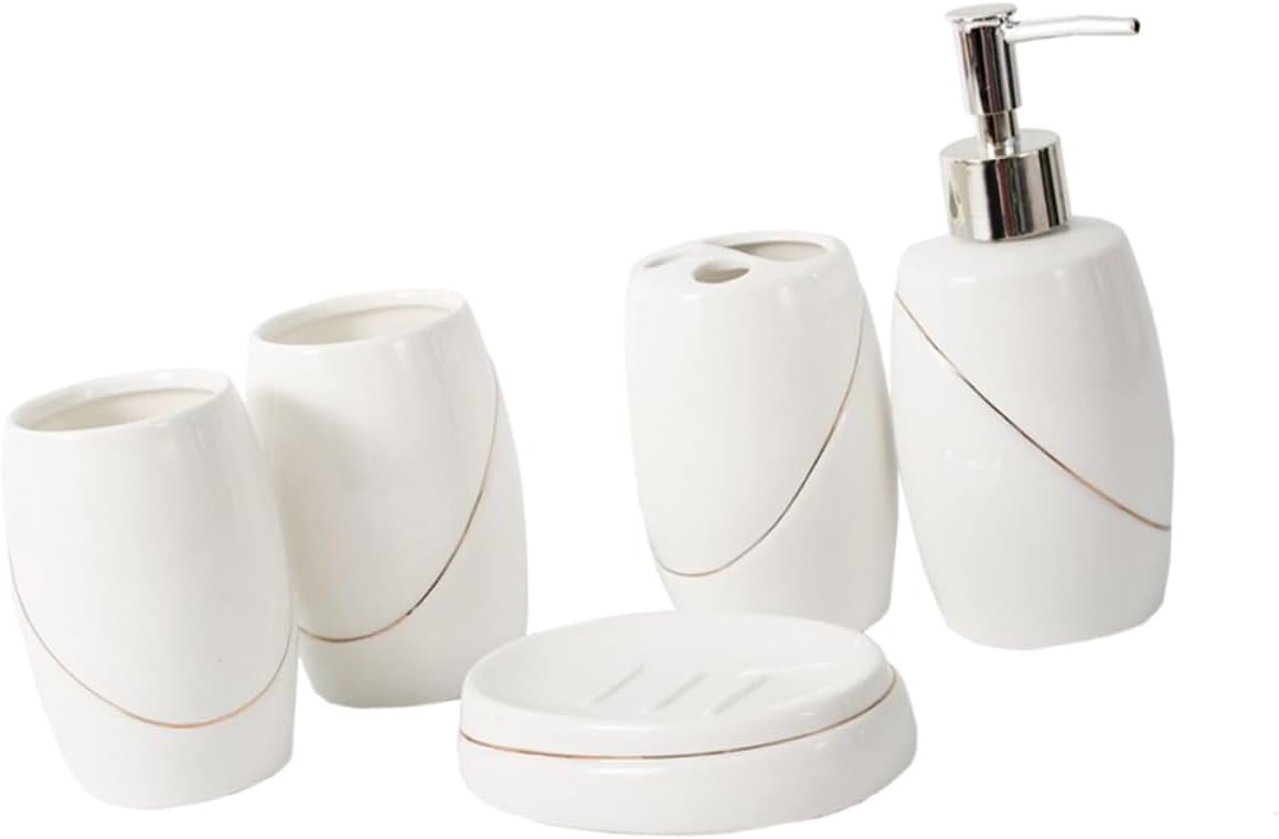 5pcs Hotel Home Use Toothbrush Cup Soap Dispenser Set Gargle Cups Lotion Box Toothbrush Holder