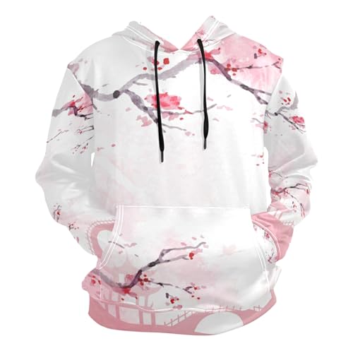 Nander Hooded Sweatshirts Japanese Cherry Blossom Unisex Men's Pullover Hoodie Hoodies