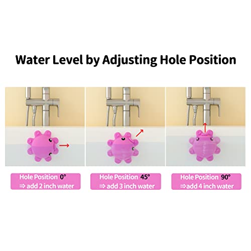 Image of Bathtub Overflow Drain Cover - Tub Overflow Drain Cover, Soak Bath, Spa Accessories - Adds Inches of Water for Deeper Bath (Silicone, Hot Pink)