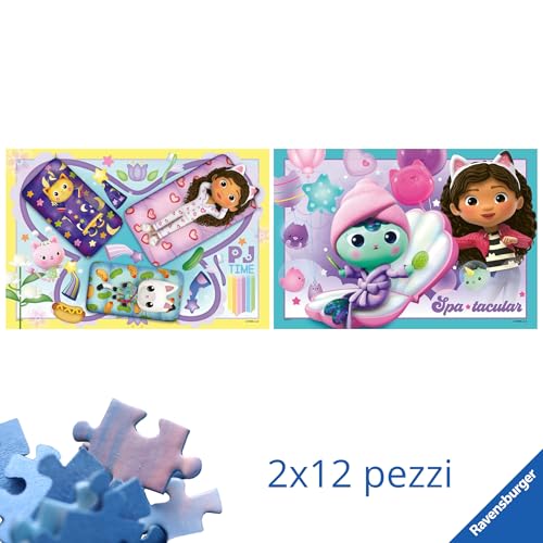 Ravensburger - Puzzle 2X12 Pezzi Gabby's Dollhouse | Puzzle Bambini 3 Anni | Dimensioni Di 26X18 Cm | Regalo Bambino 3 Anni | Regalo Originale - 2