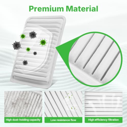 Image of 2PCS Engine Air Filter Fit for 2007-2009 Toyota Camry 2.4L Gas, 2010-2017 Camry 2.5L Gas, 2009-2016 Venza 2.7L Gas Air Filter Replacement Engine Filter Automotive Accessories# CA10171