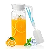 【Apparence Transparente】Le jug avec couvercle adopte une conception transparente, permet de visualiser clairement la quantité restante et le contenu de la boisson sans ouvrir le couvercle, ce qui rend plus opportun le reconstitution de l'eau et l'ajout d'ingrédients. La conception à rayures de surface ajoute une beauté visuelle, et lorsqu'elle est associée à des boissons colorées, elle peut créer des effets décoratifs étonnants, rendant chaque utilisation un plaisir.