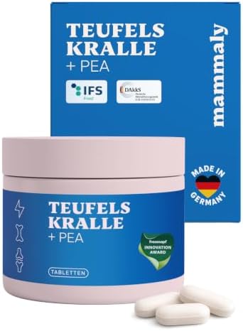 mammaly NEUHEIT 2026: Teufelskralle + PEA Gelenk-Tabletten (60 Stück) | reicht ≈60 Tage (hochkonzentriert) für Mobilität & Bewegung - mit Cellulose - DLG zertifiziert - mit Tierärz