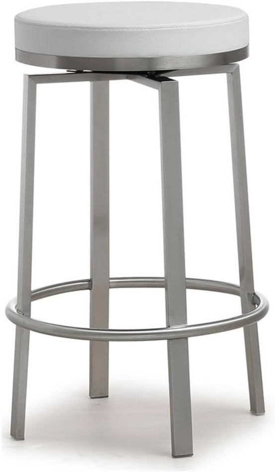 Tov Furniture Pratt Collection Adjustable Swivel Counter Stool, Set of 2, White