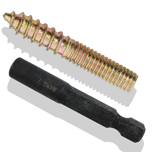 Image of M4 Hanger Bolt Driver,20pcs M4X25mm Hanger Bolts Assortment Kit with M4x0.7mm Driver,Double Headed Bolts Self-Tapping Screws,Grade 4.8,Iron, Color Zinc Plated Finish