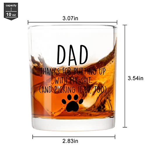 Dazlute Dog Lover Gifts, Funny Dog Dad Old Fashioned Glass, Funny Father’s Day Christmas Birthday Gifts For Dog Father Dog Lover Dad Husband Men From Daughter Son Wife, 10Oz Dad Whiskey Glass #TOP6