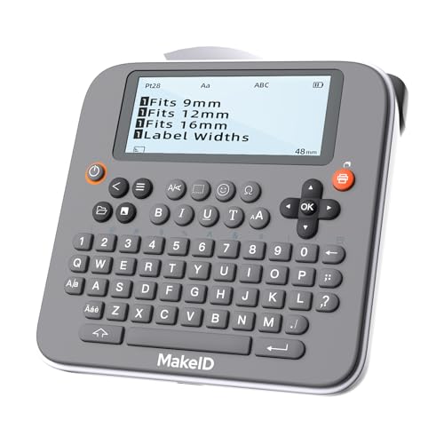 Makeid E1 Portable Label Maker with Bluetooth and 4-line LCD