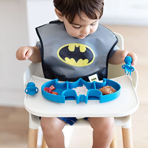 Bumkins Bibs, Dc Comics Batman, Baby Bibs For Girl Or Boy, Superbib With Cape, Baby And Toddler Bib For 6-24 Months, Baby Bib For Eating, Feeding Bib, Waterproof Fabric #TOP1