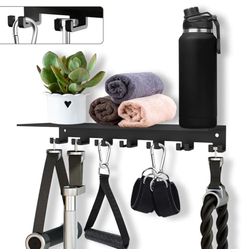Floating Shelf Organizer Compatible with Tonal Accessories Wall Mount Hanger with Hooks T-Lock Adapters Home Gym Weight Storage Equipment Metal Rack Holder Bracket Hanger Workout Fitness (Classic)