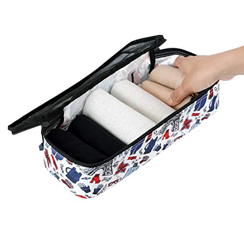 Bagail 6 Set Packing Cubes,3 Various Sizes Travel Luggage Packing Organizers(Paris Mode) #TOP3