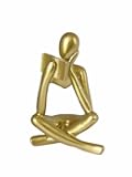 1 Pack Gold Reading Women Statue, Resin Abstract Art Thinker Sculptures Collectible Figurine, Modern Aesthetic Home Decor for Living Room Bedroom Office Shelf Desk (Gold-Right Facing)