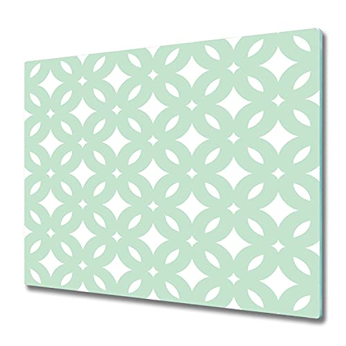 Protège plaque induction rayée ? Solution avec cette planche en verre géométrique 60x52