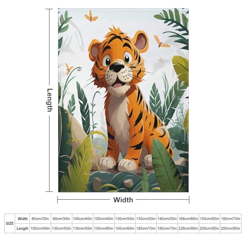 Couverture flanelle moelleuse et confortable version verticale tigre - 3