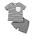 TinaDeer Baby Jungen Mädchen 2-teiliges Bekleidungsset Sommer Kleidung Outfit Streifen Kurzarm T-Shirt Top + Shorts Kleidung Sets Strand Babyset für 3-24 Monate Kleinkind Säugling