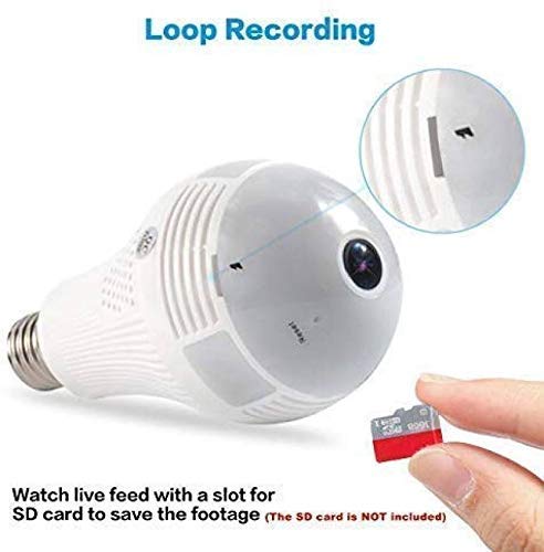 Image of Fake Light WiFi Panoramic 360 Degree Camera Wireless Light Bulb Fisheye Camera CCTV Smart Home 3D VR Security Bulb WiFi Camera IP cam