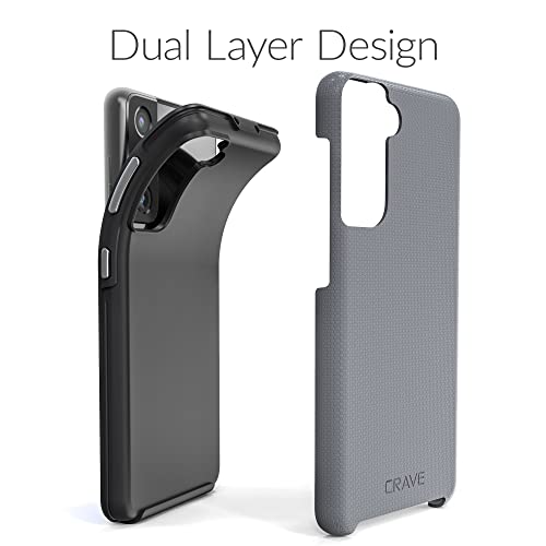 Image of Crave for Galaxy S21 Case, Shockproof Protection Dual Layer Case for Samsung Galaxy S21, S21 5G (6.2 inch) - Slate