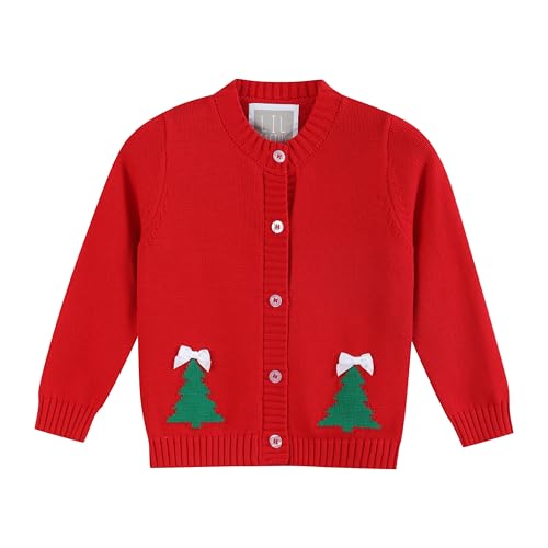 Red Christmas Tree Knit Cardigan
