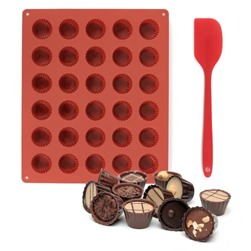 Pralinenform Silikon F&uuml;R 30 Mulden Silikonform Pralinen, Schokoladenform Pralinen Form, Silikon Extra Tief Pralinenformen F&uuml;R Schokolade Kekse, S&uuml;&szlig;Igkeiten, Eisw&uuml;Rfel, Cupcakes