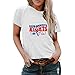 Lettre Slogan pour femme - Droit d'abrasion - Impression tendance - Col rond doux - Décontracté - Manches courtes - Pour femme - Sous 5 casseroles - Manchon pour femme - Grande taille, Blanc., S