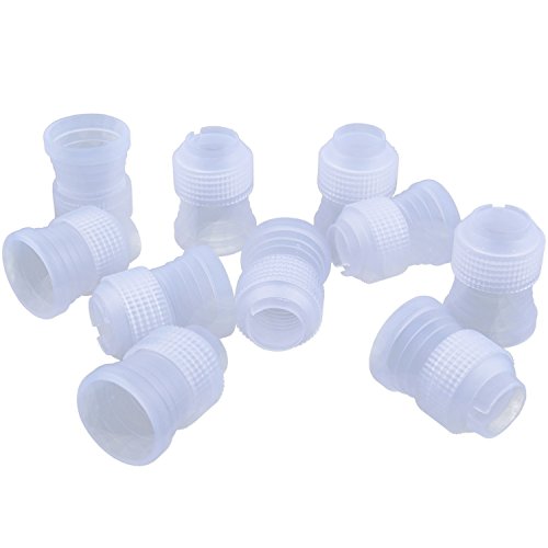 Bronagrand 10Pcs Plastic Standard Couplers Pipe Tip Coupler Cake Decorating Couplers For Icing Nozzles,White #TOP1