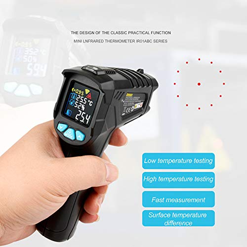 Btuty -50~380 ℃ infravermelho industrial digital infravermelho portátil medidor de temperatura LCD m