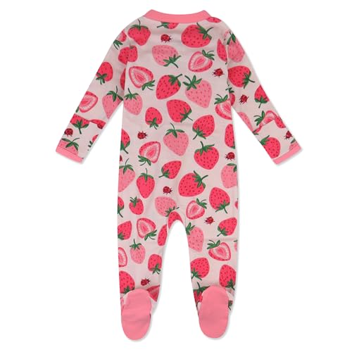 HonestBaby baby-girls Sleep and Play Footed Pajamas One-piece Sleeper Jumpsuit Zip-front Pjs Organic Cotton for Baby Girls, Unisex2