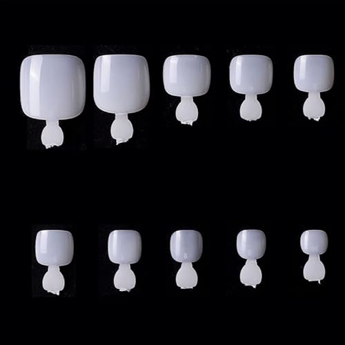 MEIKONG 500 Piezas 10 tamaños de tinas Falsas de la Cubierta Completa Puntas de uñas Artificiales de pies acrílicos para pies de bricol Cover
