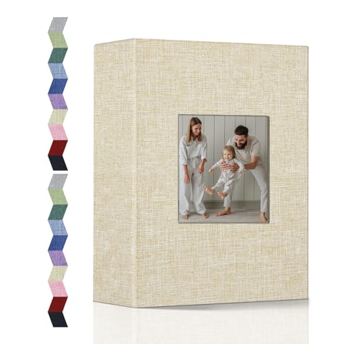 popotop Photo Album 4x6-100 Photos Photo Books with 100 Vertical Pockets,Linen Cover Albums for Family Wedding Anniversary Baby Vacation Pictures