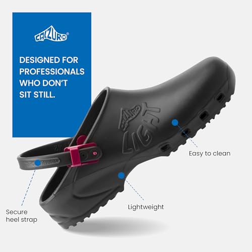 Image of CALZURO Lights Clogs - Italian Made Lightweight Work Shoes for Professionals - EVA Non Slip Clogs for Kitchen, Hospital, Garden, Restaurant - Machine Washable Side Ventilation - Men & Women