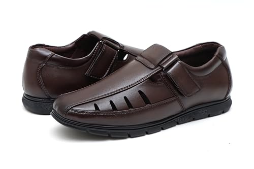 Image of BRUTE Faux Leather Sandals for Men | Fisherman Sandals | Closed Ethnic Sandals