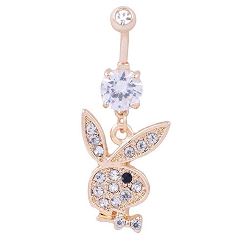 Preisvergleich Produktbild Sylvialuca Zirkon Kaninchenkopf Medical Frauen Bauchnabel Ring Schöne Nabel Piercing Körperschmuck Damen