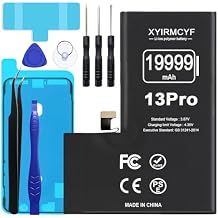 XYIRMCYF 19999mAh Super Capacity Battery Compatible with iPhone 13 Pro, 0 Cycle Li-Polymer Replacement Battery for iPhone 13 Pro, with Professional Repair Tool Kit