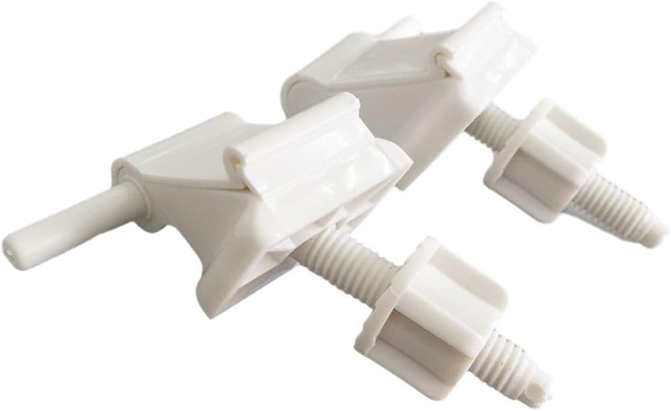 White Toilet Seat Hinge Replacement Kit, 4cm Width Fitting with Screws Standard Bathroom Seats, Install Stable Structure Repair Parts Set(white)