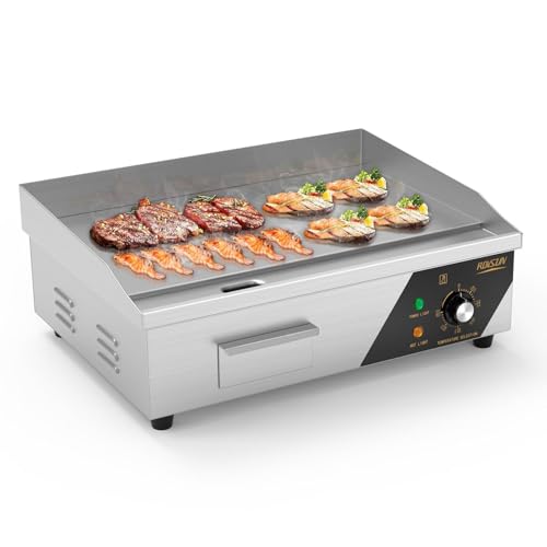 LEADZM Kommerzieller Elektrogrill Elektrisch Tischgrill, 3000W Grillplatte einstellbare Temperatur von 50–300 °C,für...