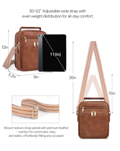 Image of Large Womens Crossbody Purse, Built-in Wallet Shoulder Bag