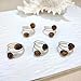 Tiger Eye Ring, Handmade Dainty Natural Crystal Tigers Eye Stone Ring Adjustable, Gold Plated Stackable Rings for Women Tiger Eye Jewelry