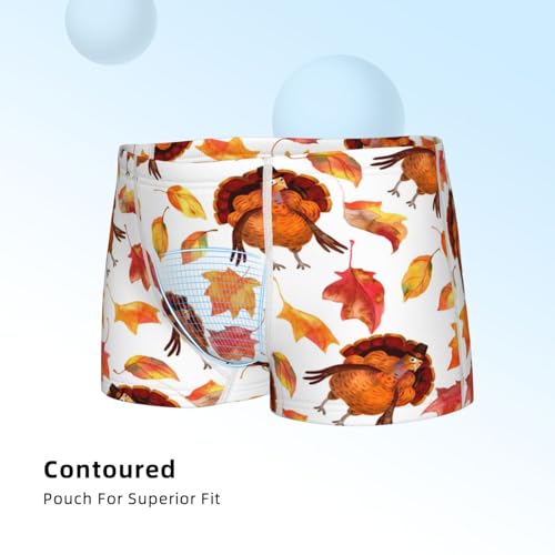 Boys' Cotton Boxer Brief Soft Underwear-Thanksgiving Turkey Leaves4