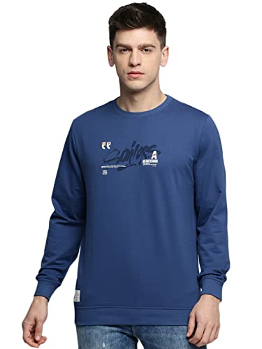 Image of SHOWOFFFF Men Printed Pullover Sweatshirt | Round Neck Full Sleeves Cotton Sweatshirt's for Mens | Slim Fit Regular Length Sweatshirts for Men's