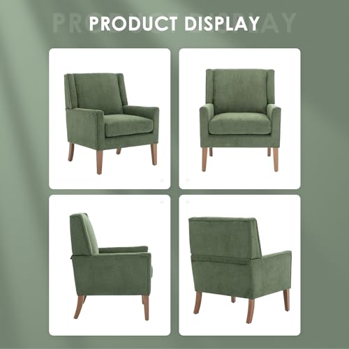 image for COLAMY Modern Wingback Living Room Chair, Upholstered Fabric Accent Ar