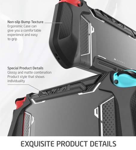Image of Mumba Dockable Case Compatible with Nintendo Switch 1 (2017 Release), [Blade Series] TPU Grip Protective Cover Case with Ergonomic Design and Comfort Grip,Accessories for Switch (Black)