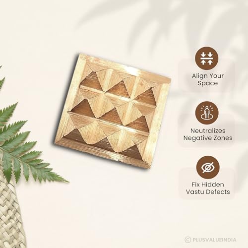 Image of Plus Value Pure Copper Vastu Pyramid Chips Cure Multiple Vastu Dosha Defects Without Breaking Walls Home, Office Dehleej Cash Box Decor Item Positive Energy (9 Pcs)